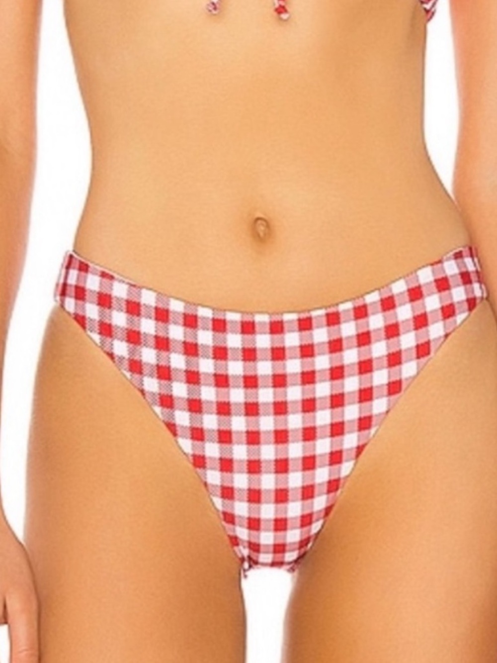 Beach Riot Red Gingham Swim Bottoms